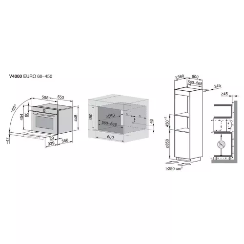 Встраиваемая микроволновая печь 59,8 см V-ZUG CombiMiwell V4000 45 черная