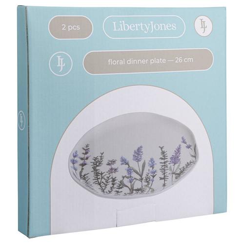 Набор обеденных тарелок 26 см Liberty Jones Floral 2 пр белый