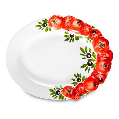 Сервировочное блюдо 22х14 см Edelweiss Томаты и оливки белое