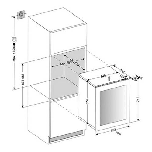 Встраиваемый винный шкаф на 32 бутылки Dunavox Glance DAVG-32.80DB.TO черный