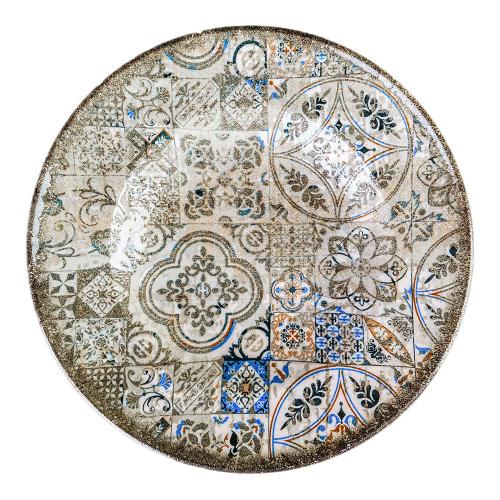 Тарелка суповая 27 см 400 мл Wilmax Vintage Mosaic серая