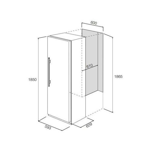 Встраиваемая морозильная камера 185х59 см Fulgor Milano FBFD 351 NF ED белая