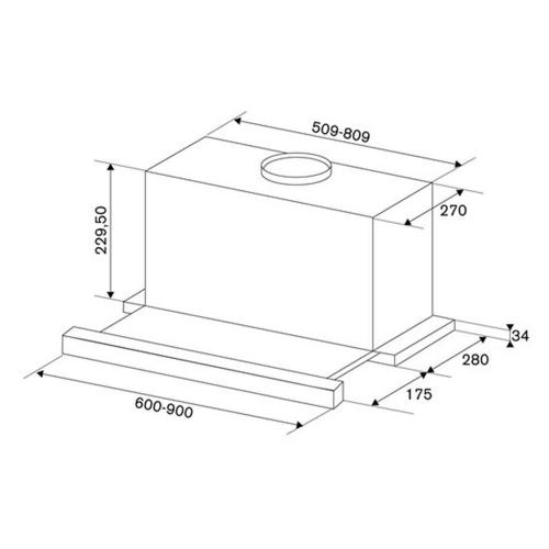 Встраиваемая слайдерная вытяжка 22,95x60x45,5 см Bertazzoni KTE60MOD1C стальная