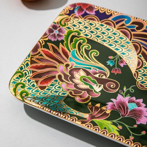Сервировочное блюдо 38х17 см Mix&Match Home Magic Dragon зеленое
