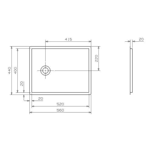 Кухонная мойка 56 см Reginox Elite Ontario L 52x40 Flat Lux OSK полированная нержавеющая сталь