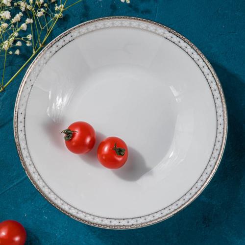 Тарелка суповая 19 см Noritake Rochester Platinum белая