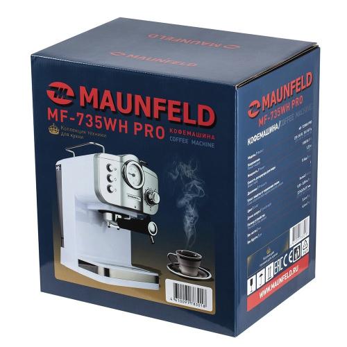 Кофемашина рожковая 1,25 л Maunfeld MF-735WH PRO белая