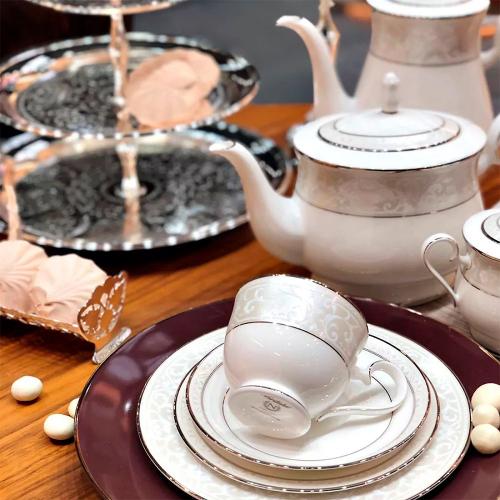 Блюдце 15,5 см Noritake Montvale Platinum белое