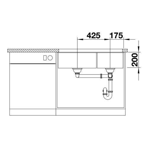 Кухонная мойка 85,5 см Blanco Subline 480/320-U черная