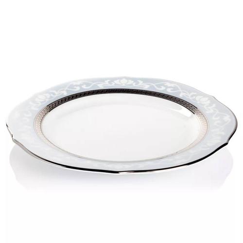 Тарелка обеденная 23 см Noritake Hampshire Platinum белая