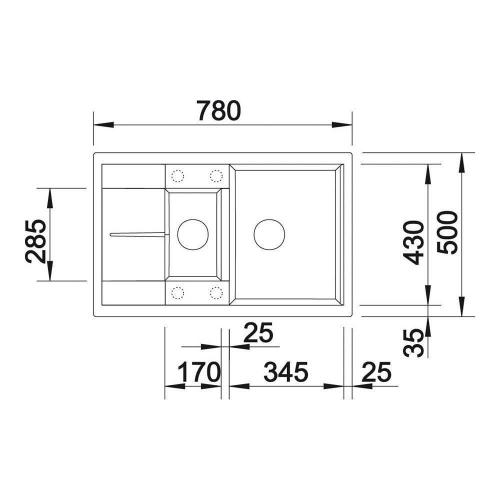 Кухонная мойка 78 см Blanco Metra 6 S Compact черная - 6 фото