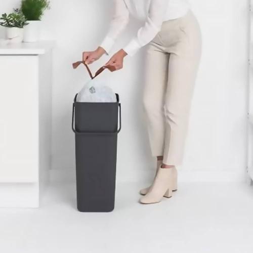 Ведро для мусора 40 л Brabantia Sort&Go серое