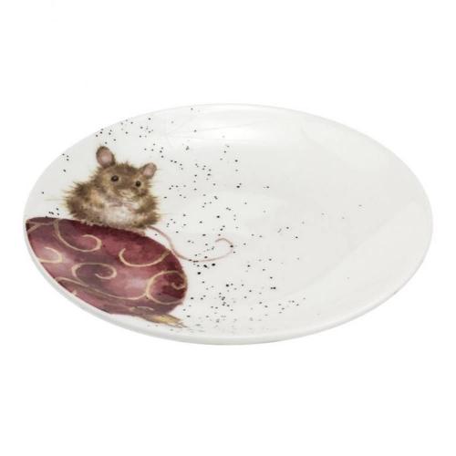 Набор тарелок пирожковых Пёс и мышь в Новый год 16,5 см Royal Worcester Забавная фауна