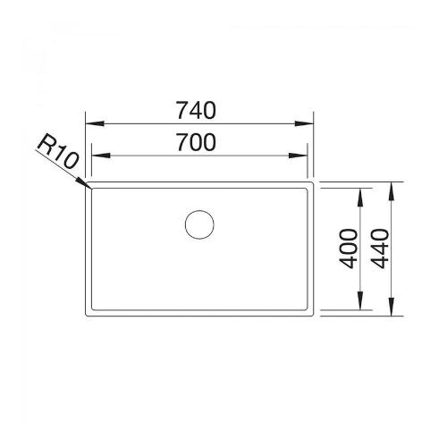 Кухонная мойка 74 см Blanco Claron 700-U нержавеющая сталь Durinox