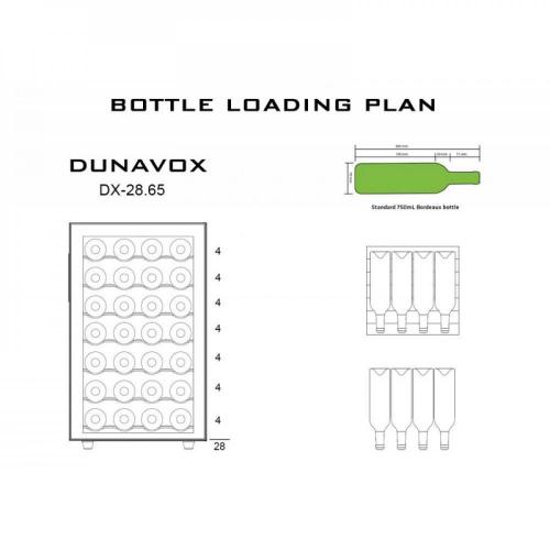 Винный шкаф на 28 бутылок Dunavox Thermo DX-28.65C