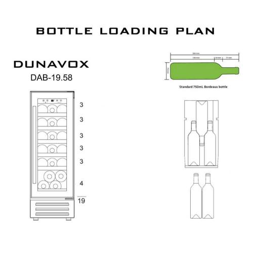 Встраиваемый винный шкаф на 19 бутылок Dunavox DAU-19.58W белый