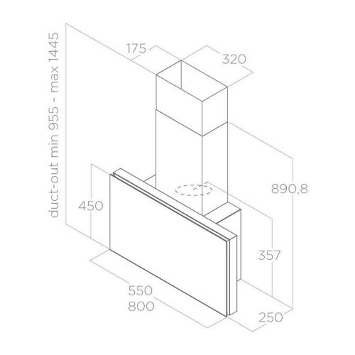 Настенная вытяжка 80 см Elica Feel Plat WH/F/80 белая