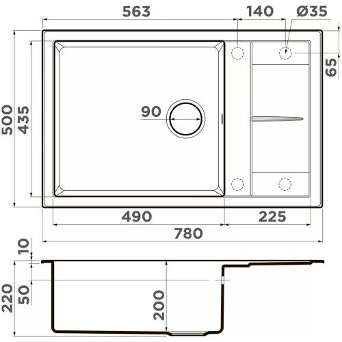 Кухонная мойка 78 см Omoikiri Sumi 78A-LB-GB графит - 2 фото