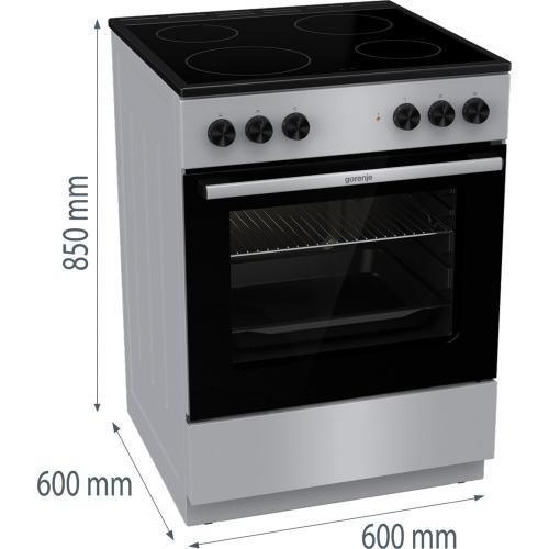 Электрическая плита 60х85 см Gorenje Essential GEC6A11SG стальная