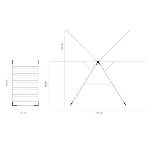 Сушилка для белья 190х61 см Brabantia белая