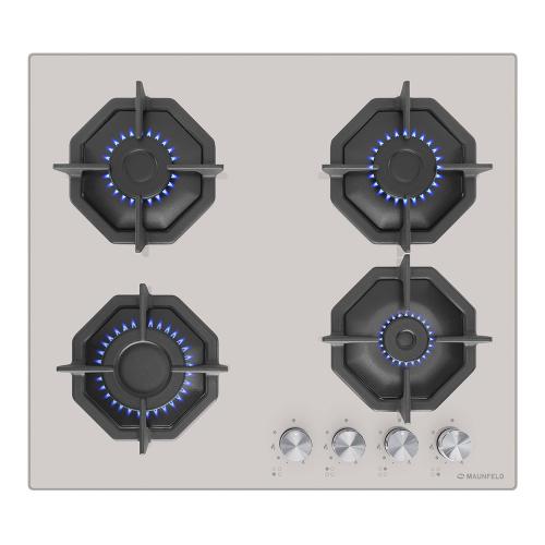 Газовая варочная панель 59х52 см Maunfeld EGHG.64.2CBG/G бежевая