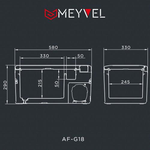 Автомобильный холодильник 58х33 см Meyvel AF-G18 стальной - 16 фото