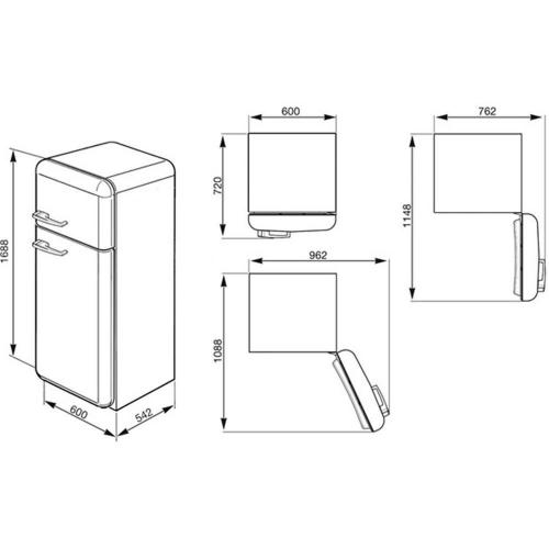 Холодильник двухкамерный 169х60 см Smeg 50's Style FAB30LWH5 белый