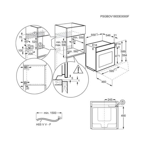 Электрический духовой шкаф 59,5 см Electrolux EOE7P31Z черный