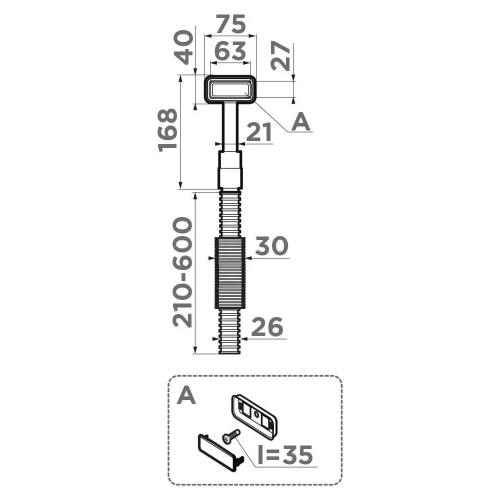 Перелив Omoikiri OV-1-S-GB графит