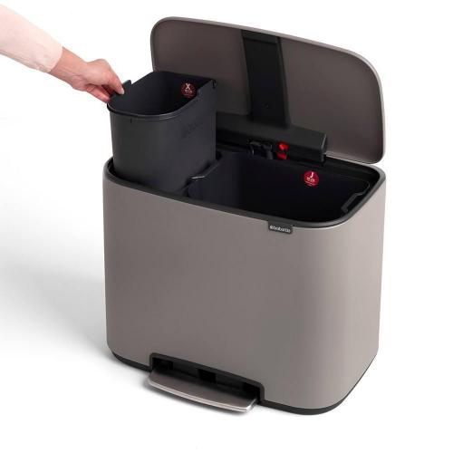 Мусорный бак 34 л Brabantia Bo Pedal Bin серый