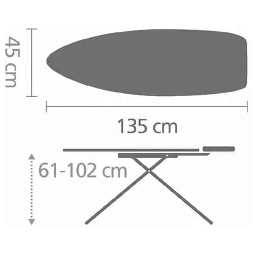 Гладильная доска 135х45 см Brabantia черная