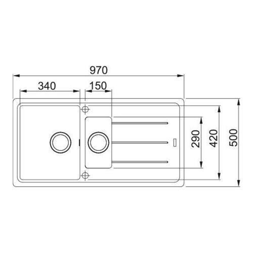 Кухонная мойка 97 см Franke Basis BFG 651 сахара - 2 фото