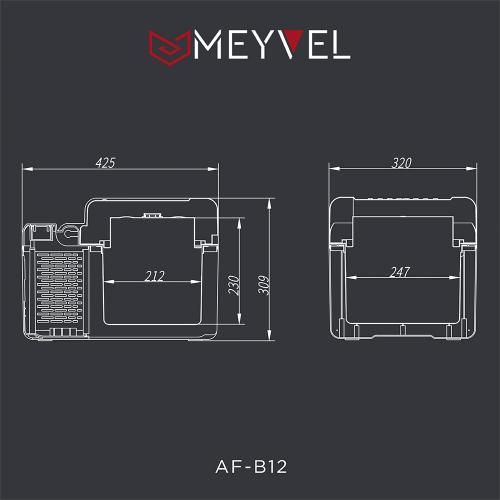 Автомобильный холодильник 32х42,5 см Meyvel AF-B12 стальной