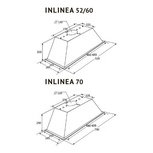 Встраиваемая вытяжка 70х28,5 с Kuppersberg Inlinea 70 WX белая