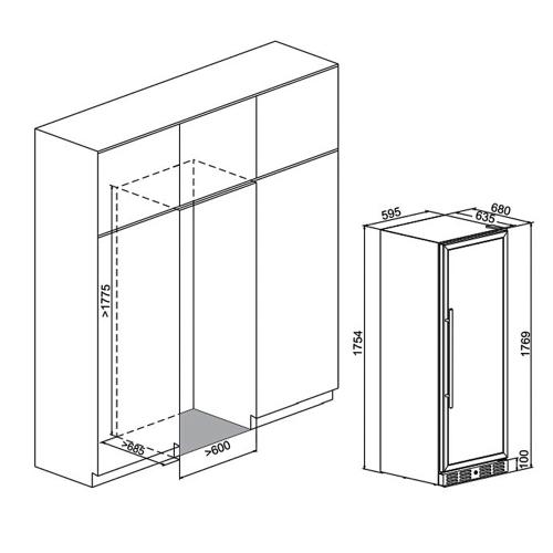 Винный шкаф на 160 бутылок Meyvel MV160-KBT2 черный