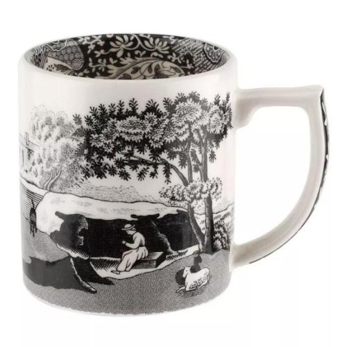 Чайная пара 90 мл Spode Black Italian белая