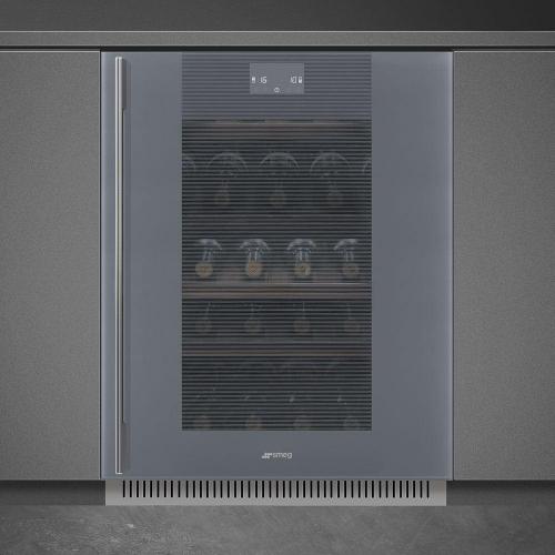 Встраиваемый винный шкаф на 38 бутылок 60х82 см Smeg Linea CVI138RS3