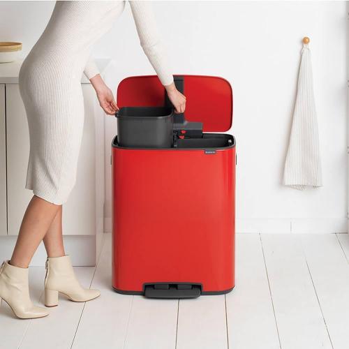 Мусорный бак 2x30 л Brabantia Bo Touch Bin красный