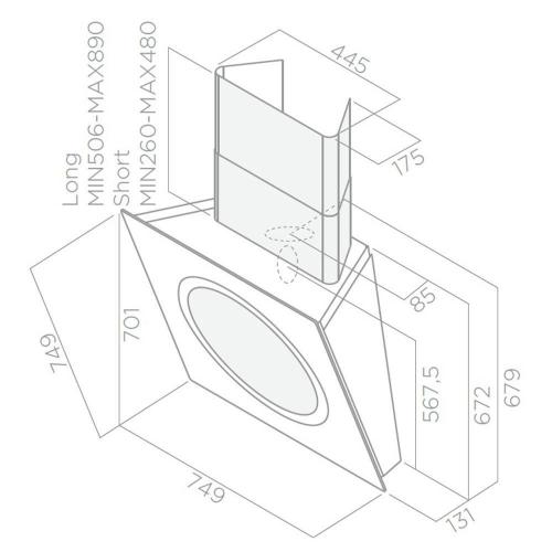 Пристенная вытяжка Elica Om Air BL/F/75