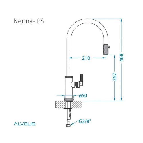 Смеситель Alveus Nerina-PS CHR-BR матированный хром - 5 фото