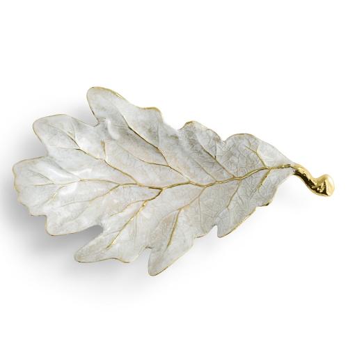 Сервировочное блюдо 24,7х14 см Michael Aram Winter Leaves белое