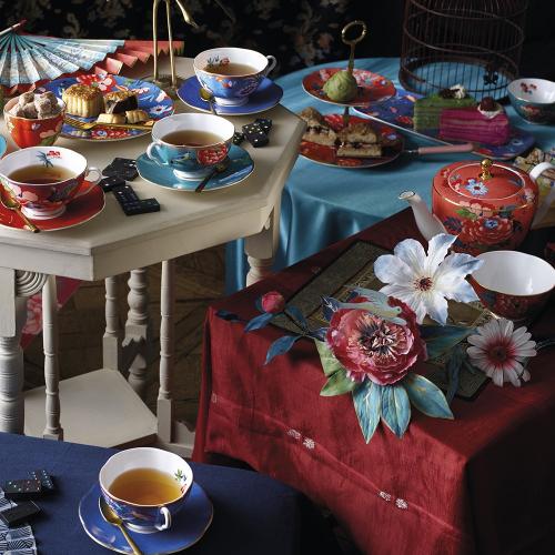 Чайная пара 320 мл Wedgwood Paeonia Blush зеленая
