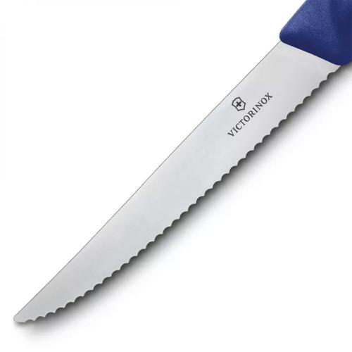 Кухонный нож для стейка и пиццы 11 см Victorinox Swiss Classic синий