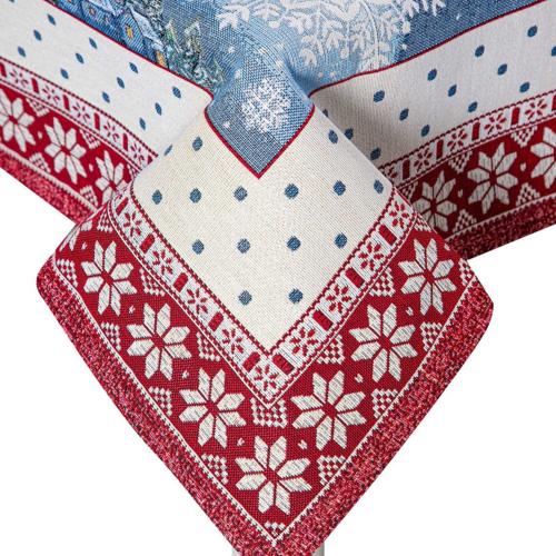 Скатерть 100х100 см Mix&Match Новогодний гость красная