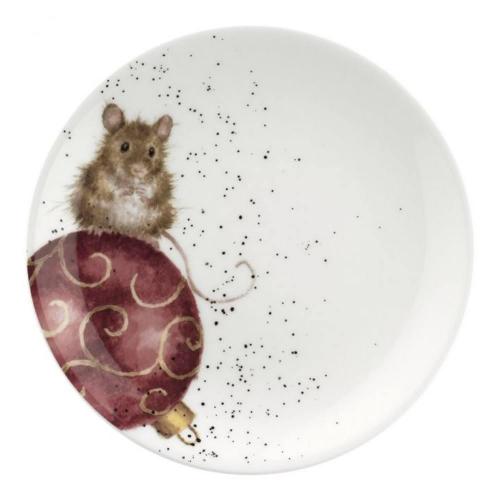 Набор тарелок пирожковых Пёс и мышь в Новый год 16,5 см Royal Worcester Забавная фауна