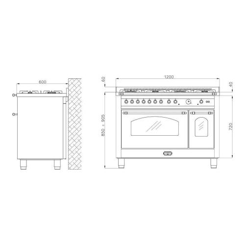 Варочный центр 120х60 см Lofra Professional PBPD126GV+E/2CI стальной