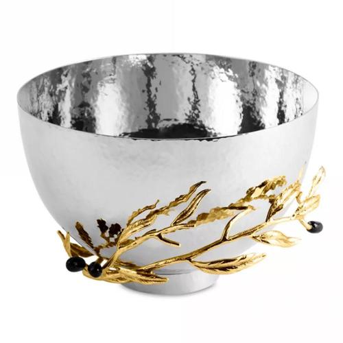 Чаша 21,6х21,6 см Michael Aram Olive Branch стальная