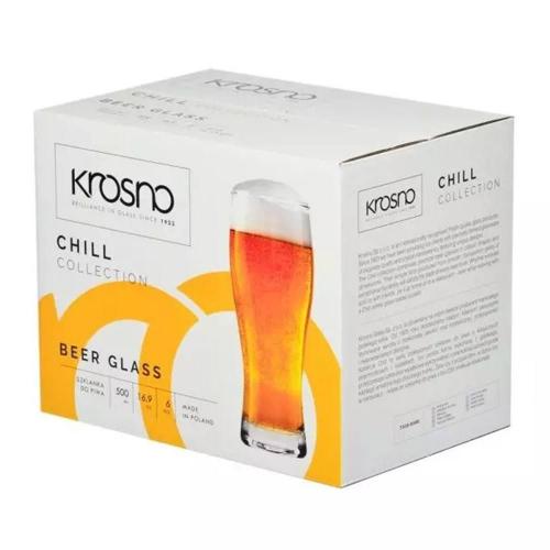Набор бокалов для пива 500 мл Krosno Chill 6 пр прозрачный
