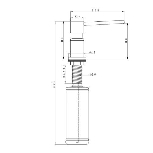 Дозатор 350 мл Paulmark Kraft Metallum GM вороненая сталь