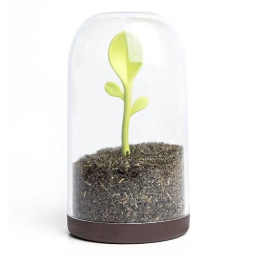 Контейнер для сыпучих продуктов 9х16х9 см Qualy Sprout Jar коричневый